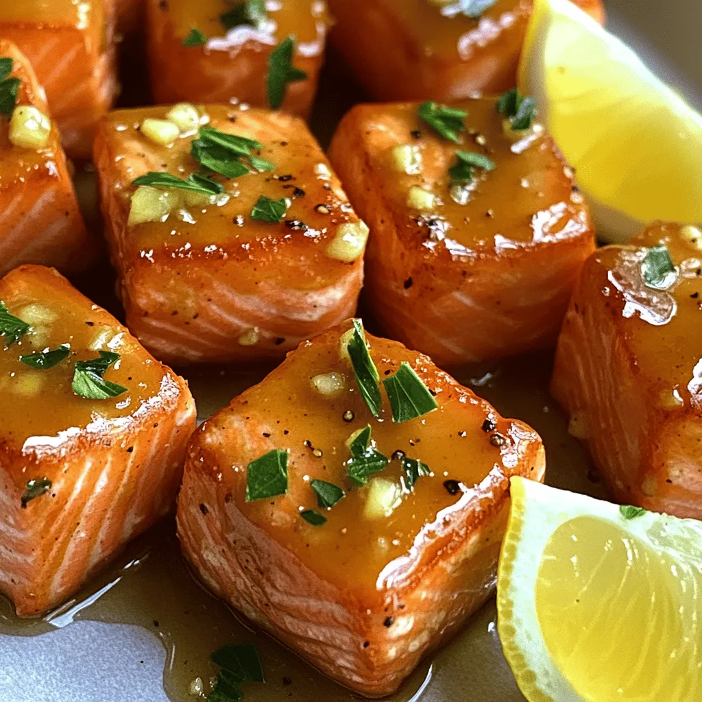 For honey garlic salmon bites, you need fresh and simple ingredients. You will need 1 pound of salmon fillet. Cut it into bite-sized cubes. This fish is rich in flavor and healthy.