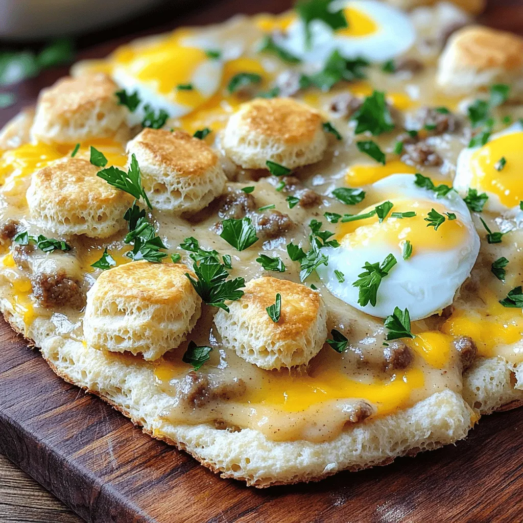 Biscuits and Sausage Gravy Breakfast Pizza Recipe Delight