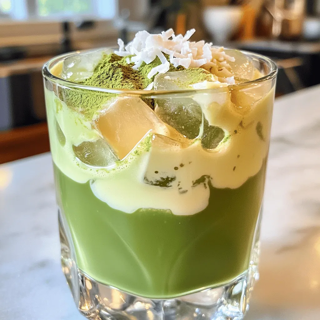 Iced Matcha Coconut Latte Flavorful Refreshment Recipe