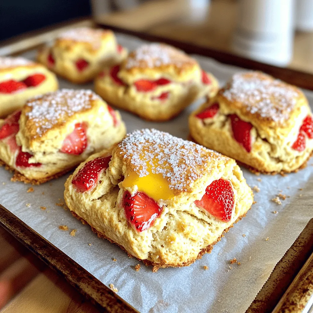 Fresh Strawberry Scones Delightfully Fluffy Treat