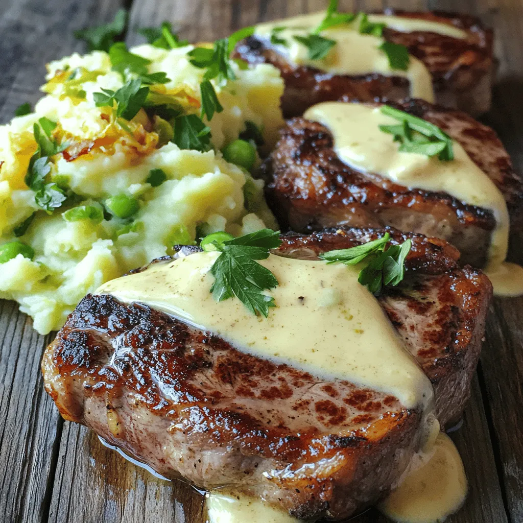 To make Gaelic Irish Steaks with Whiskey Cream and Colcannon, you need fresh and simple ingredients. For the steaks, you