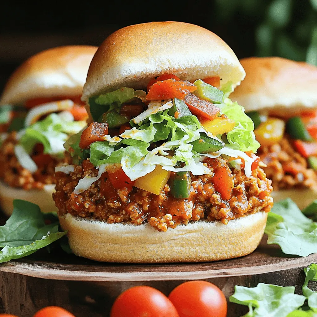 To make delicious Cajun chicken sloppy joes, you need simple ingredients. First, use 1 pound of ground chicken. This is the main protein. You will also need 1 tablespoon of Cajun seasoning. This spice mix adds a kick to the dish. Next, chop 1 small onion and 1 bell pepper. Both add flavor and texture. Don