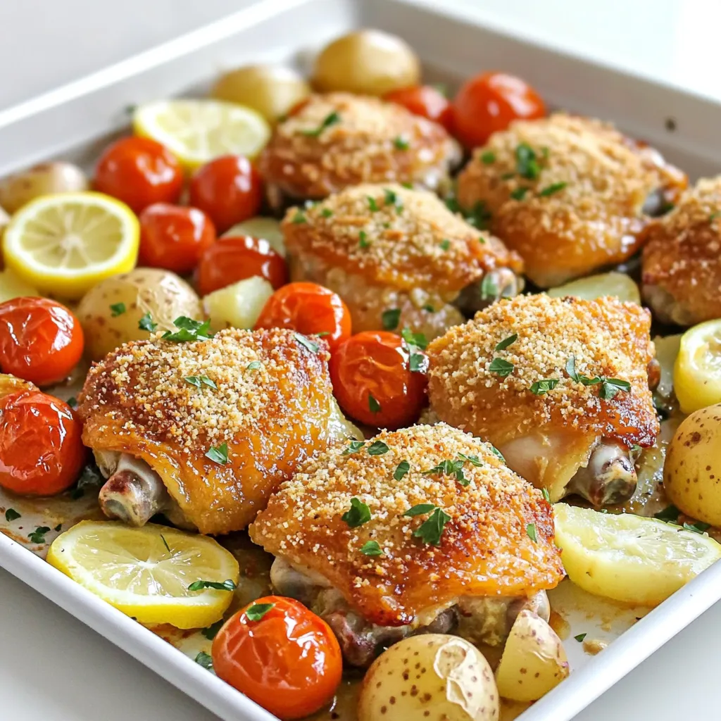 Sheet Pan Parmesan Chicken Thighs Easy Dinner Idea