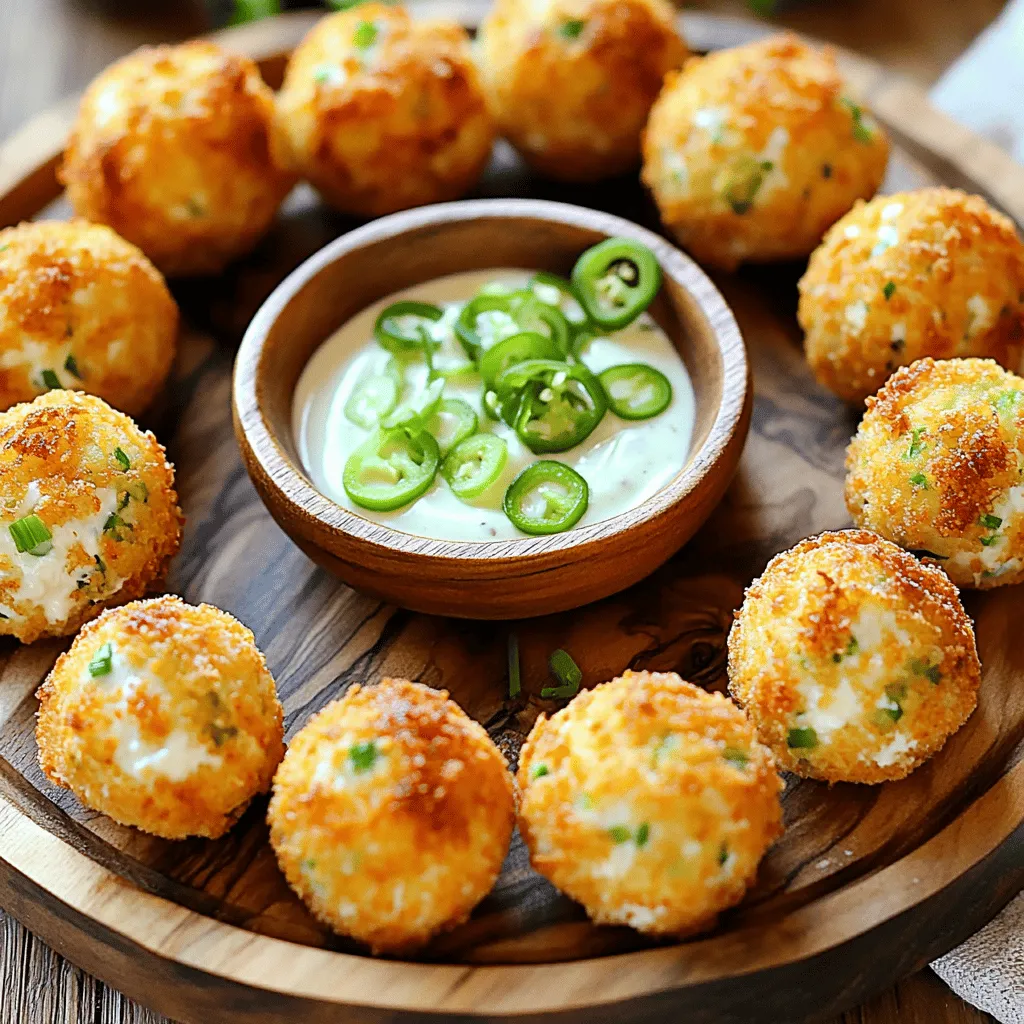 To make jalapeño cream cheese balls, you need a few simple ingredients. The main one is cream cheese. Use 8 oz of softened cream cheese for a smooth base. Next, add 1 cup of shredded cheddar cheese for flavor. For the kick, include 1/2 cup of finely chopped jalapeños, either fresh or pickled.