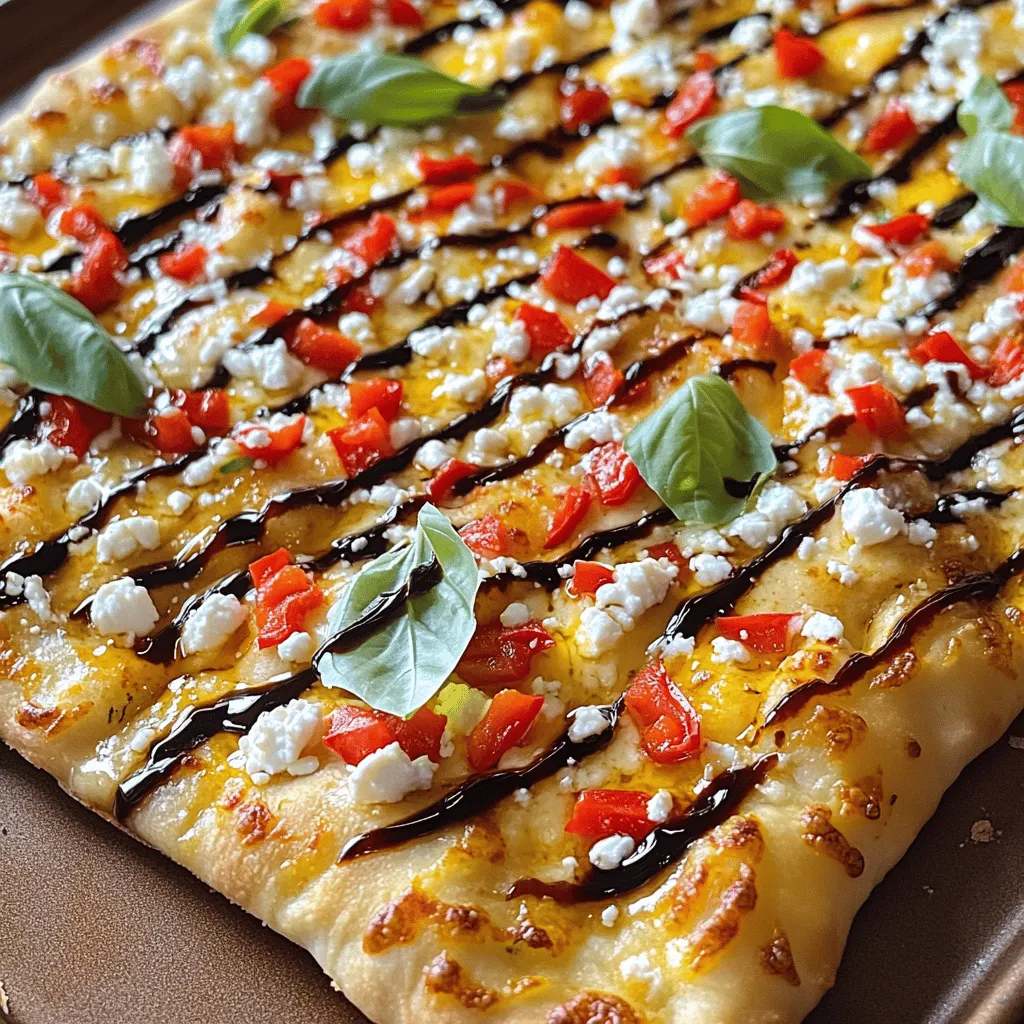 Roasted Red Pepper Feta Flatbread Easy and Flavorful