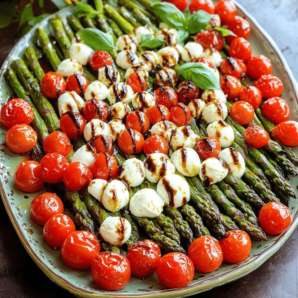 - Fresh asparagus - Cherry tomatoes - Fresh mozzarella balls (bocconcini)