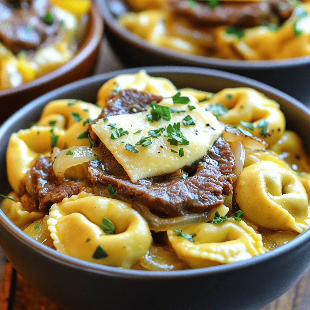 To make a great cheesesteak tortellini, you need a few key ingredients. First, cheese tortellini forms the base. I recommend using fresh or frozen tortellini. It adds a soft, cheesy flavor that pairs well with the sauce.