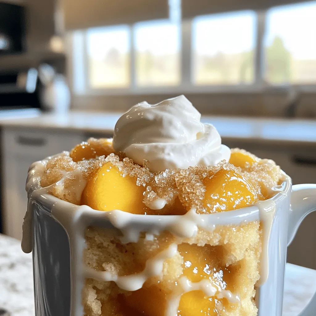 Peach Cobbler Mug Cake Easy and Quick Recipe