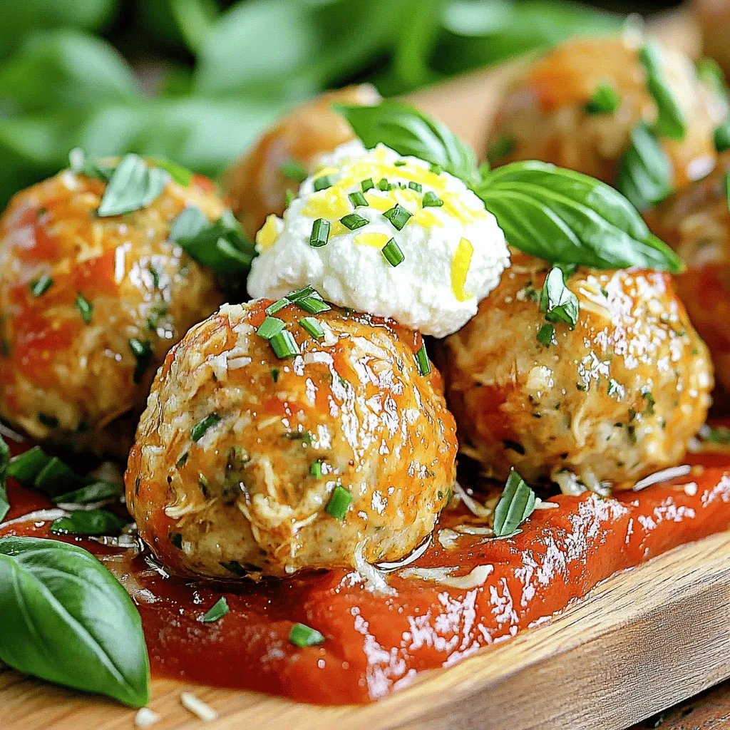 Juicy Italian Chicken Meatballs with Creamy Ricotta