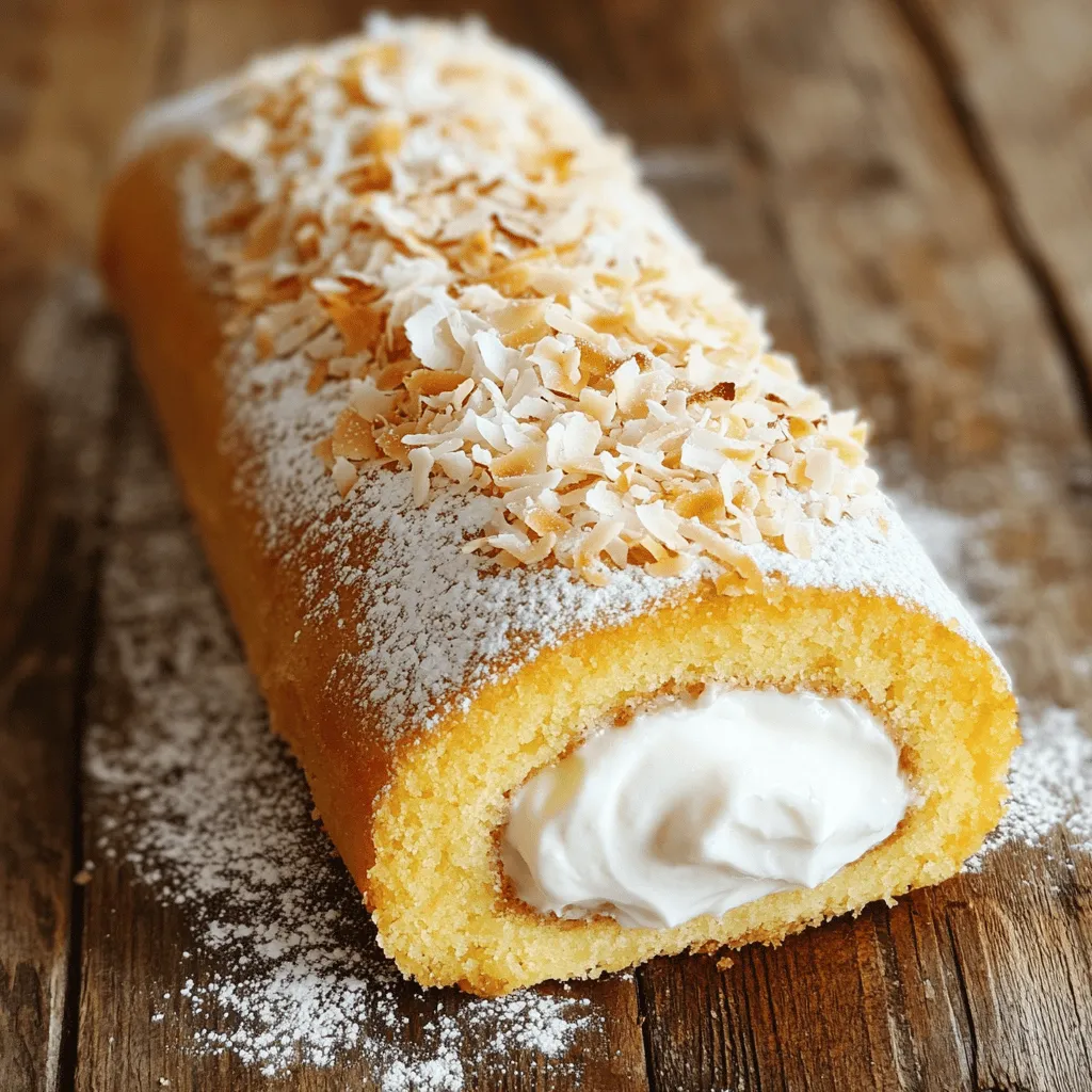 To make a Coconut Almond Swiss Roll Cake, you need some simple ingredients. The main components are eggs, sugar, and flour. You also need shredded coconut, almond flour, and coconut milk. Each ingredient adds a unique touch.
