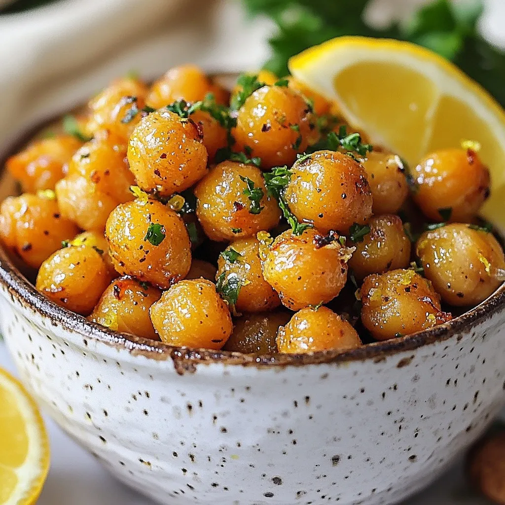 Lemon Garlic Roasted Chickpeas Tasty Snack Option