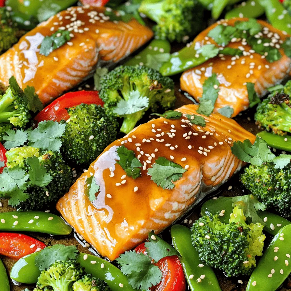 Sheet Pan Honey Glazed Salmon &#038; Veggies Delight
