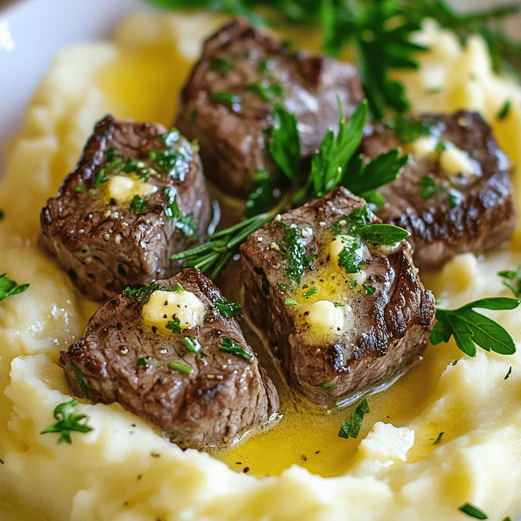 Garlic Butter Steak Bites and Mash Flavorful Treat