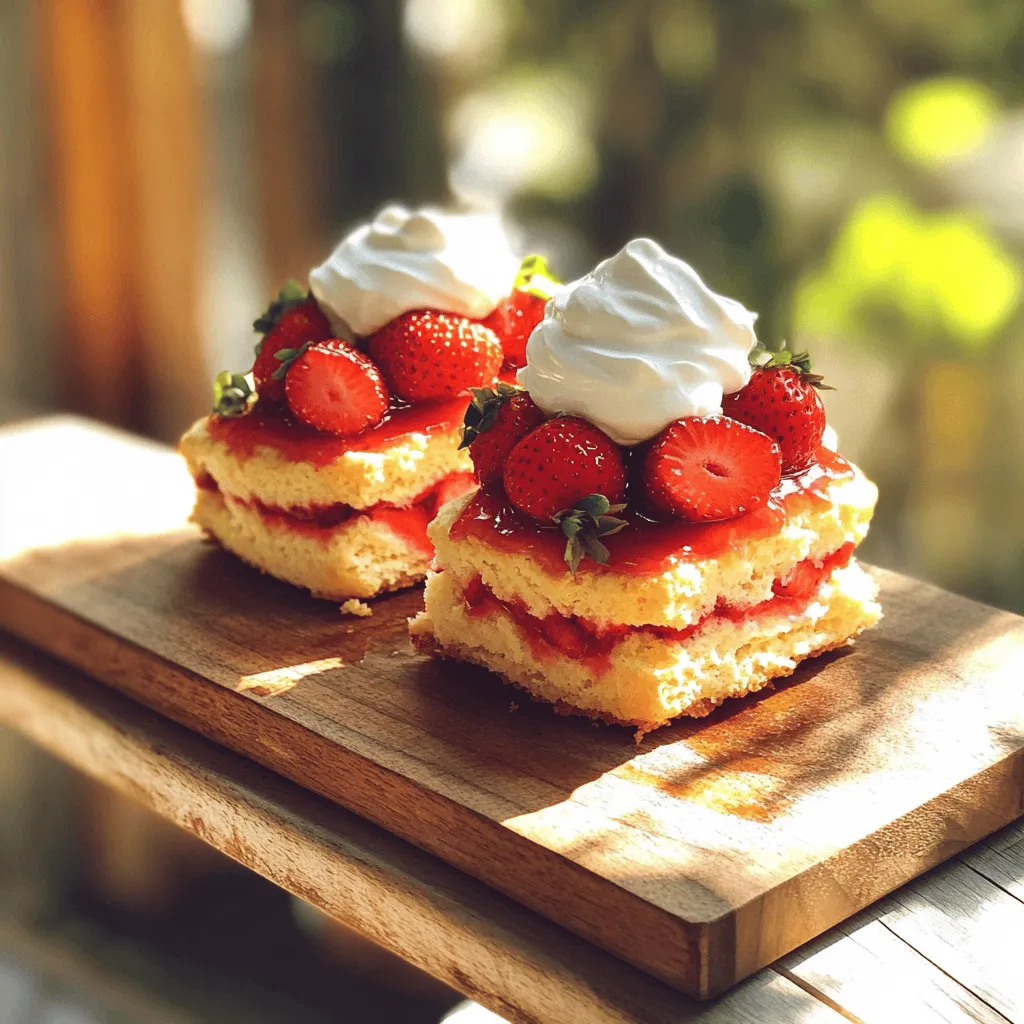 For this shortcake, we need fresh strawberries. They are the star of our dish. Use about 2 cups of strawberries. Start by hulled and sliced them. Sprinkle these with 1/4 cup of granulated sugar. Let them sit for about 30 minutes. This will help make a sweet syrup.