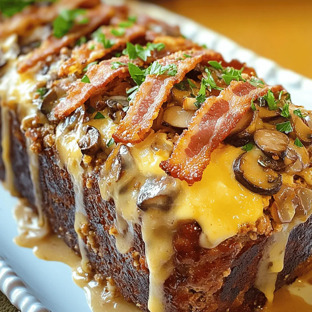Bacon Mushroom Swiss Cheese Meatloaf Savory Delight