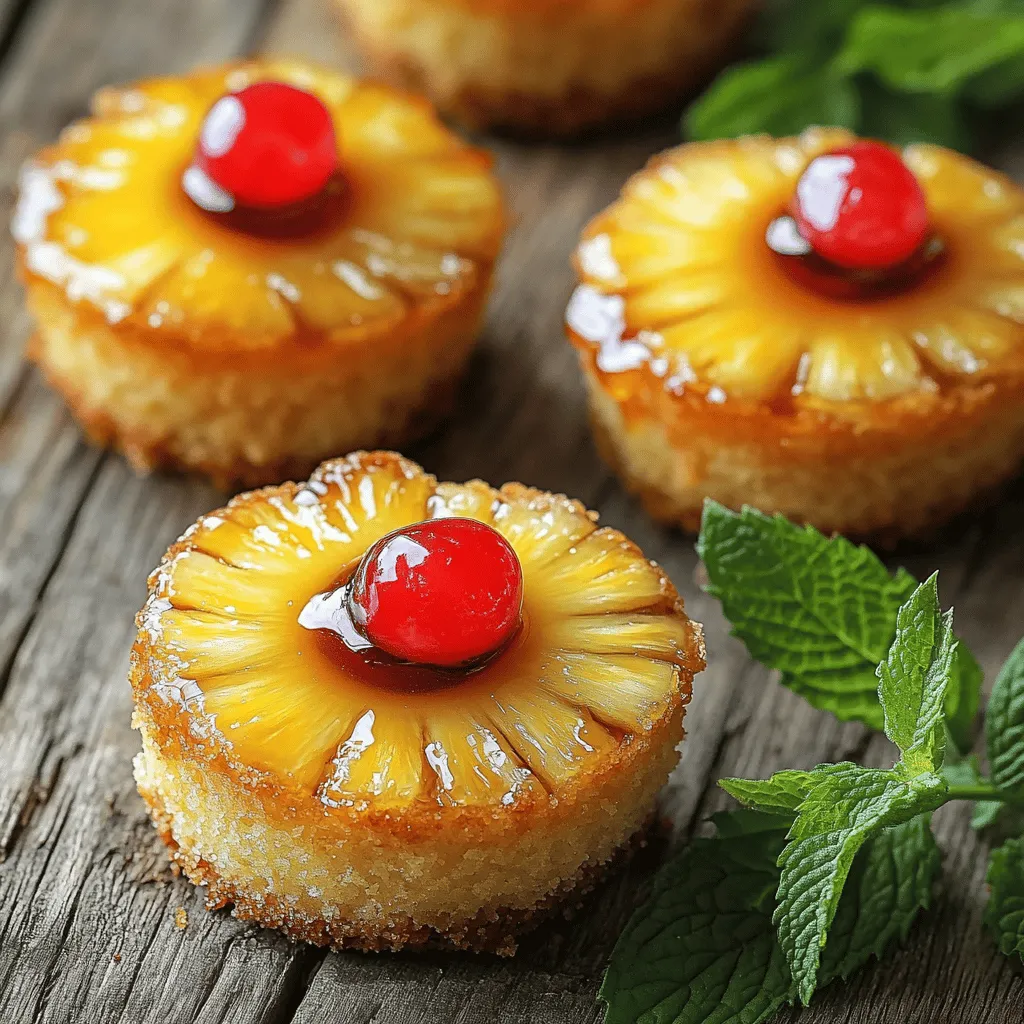 To make these delightful mini pineapple upside down cakes, you
