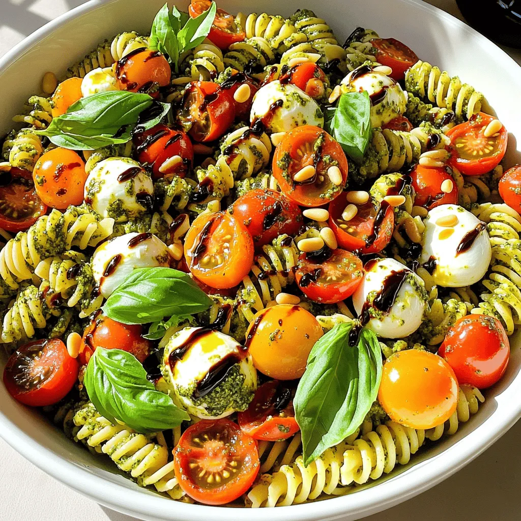 Pesto Caprese Pasta Salad Fresh and Flavorful Dish