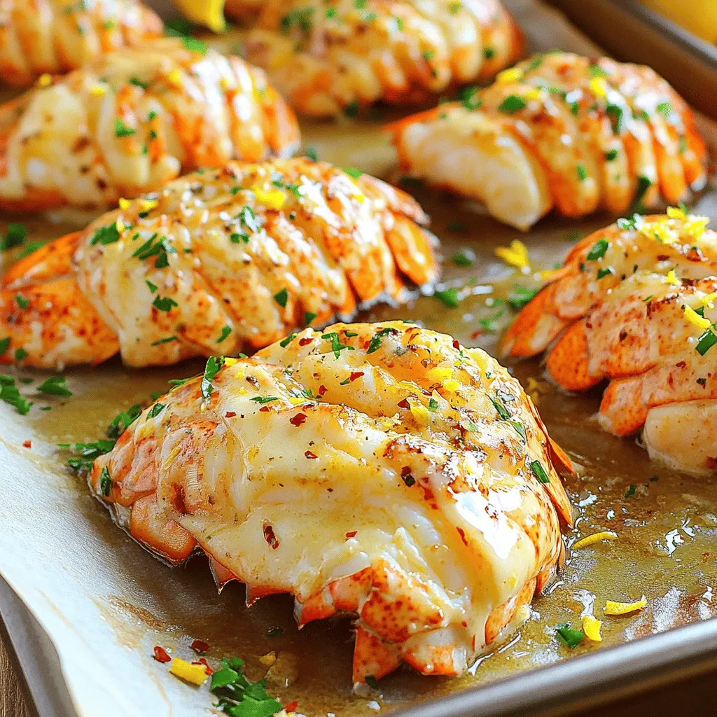 - 4 lobster tails - 4 tablespoons unsalted butter - 4 cloves garlic, minced - 1/2 cup heavy cream - 1 lemon, zested and juiced - 1 teaspoon paprika - 1/2 teaspoon salt - 1/4 teaspoon black pepper - 1/4 cup fresh parsley, chopped - 1/2 teaspoon red pepper flakes (optional for heat)