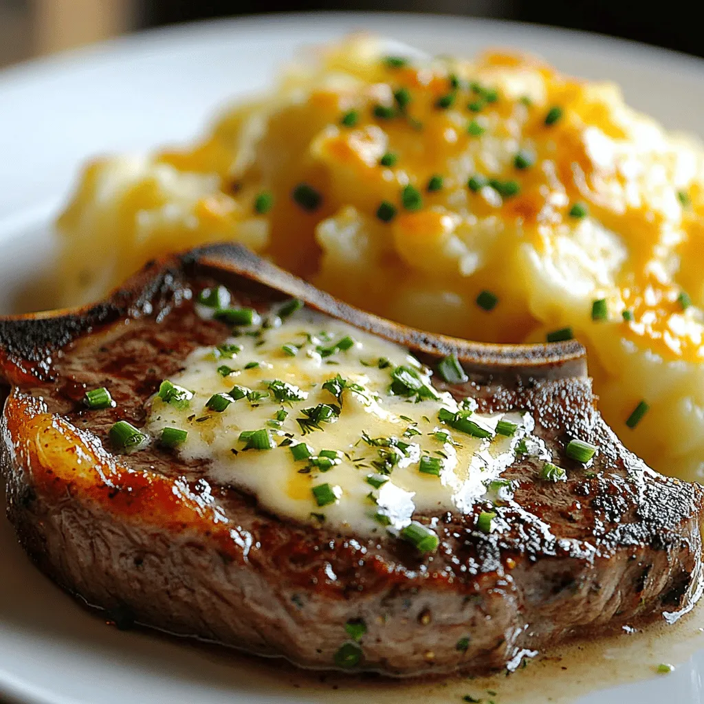 Ribeye Steak with Cheesy Scalloped Potatoes Delight