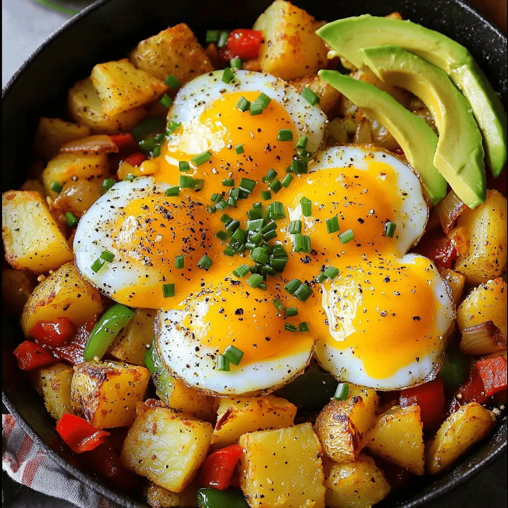 The Loaded Breakfast Skillet is a hearty meal that combines flavors and textures. It features crispy potatoes, savory sausage or bacon, and fluffy eggs. The best part? It takes only 30 minutes to make!