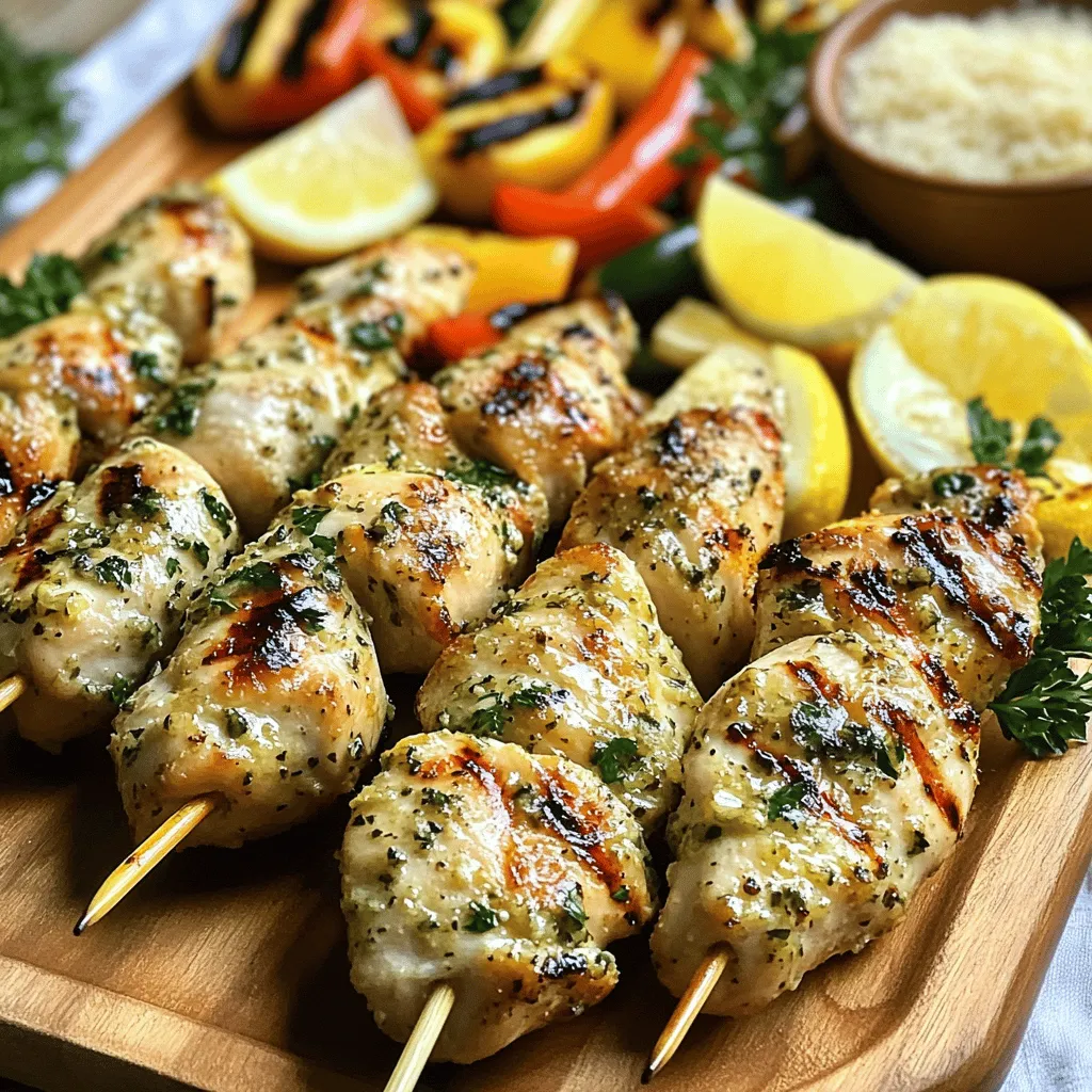For this garlic parmesan chicken skewers recipe, you need simple and fresh ingredients. Start with 1 pound of boneless and skinless chicken breasts. Cut them into 1-inch cubes for even cooking. You also need 1/4 cup of olive oil, 4 cloves of minced garlic, and 1/2 cup of grated Parmesan cheese. Italian seasoning and paprika add flavor, while salt and pepper enhance taste. Finally, fresh parsley makes a great garnish.