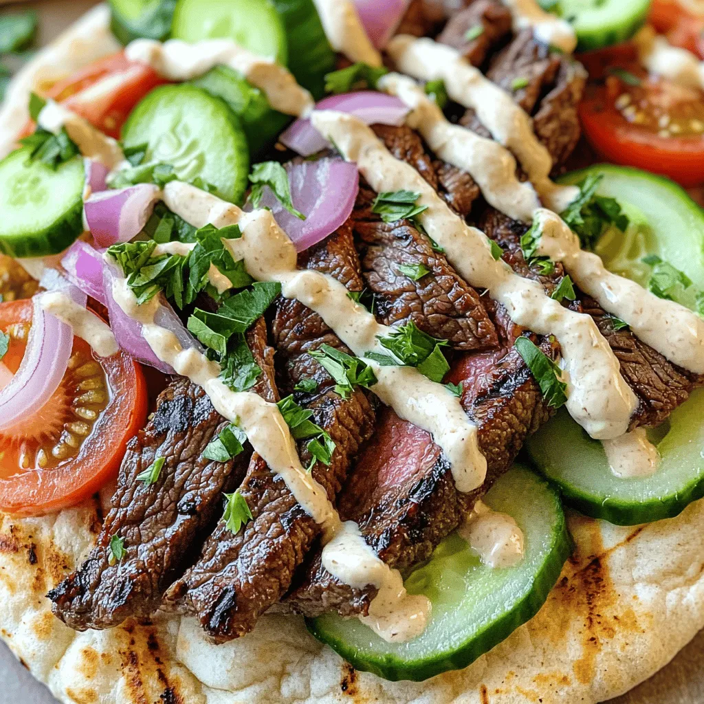 When you make a beef shawarma supreme sandwich, you need to focus on fresh, quality ingredients. The star of this dish is the marinated beef. You should choose 1 lb of beef sirloin, sliced thinly. Sirloin has great flavor and is tender when cooked right.