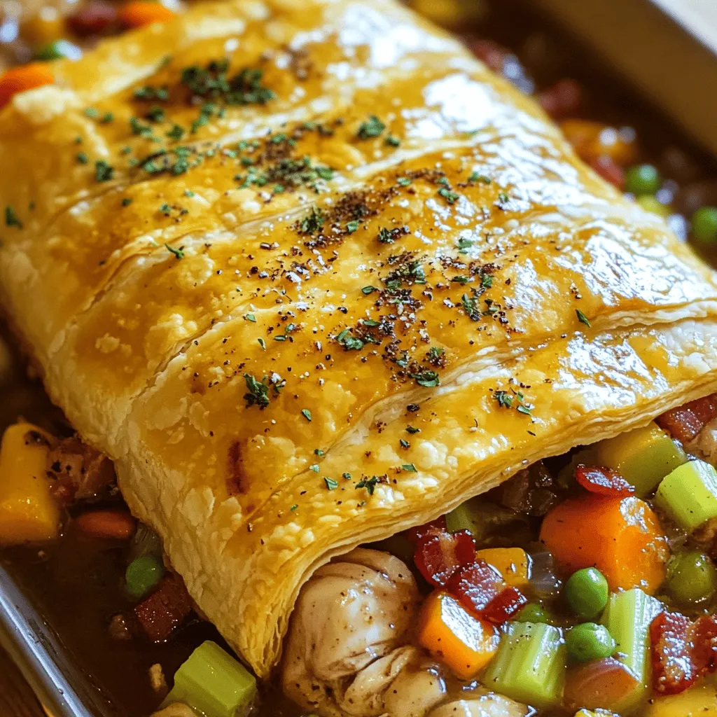 The heart of Coq au Vin Pot Pie lies in its rich ingredients. This dish brings together simple, classic pot pie ingredients to create a hearty meal.