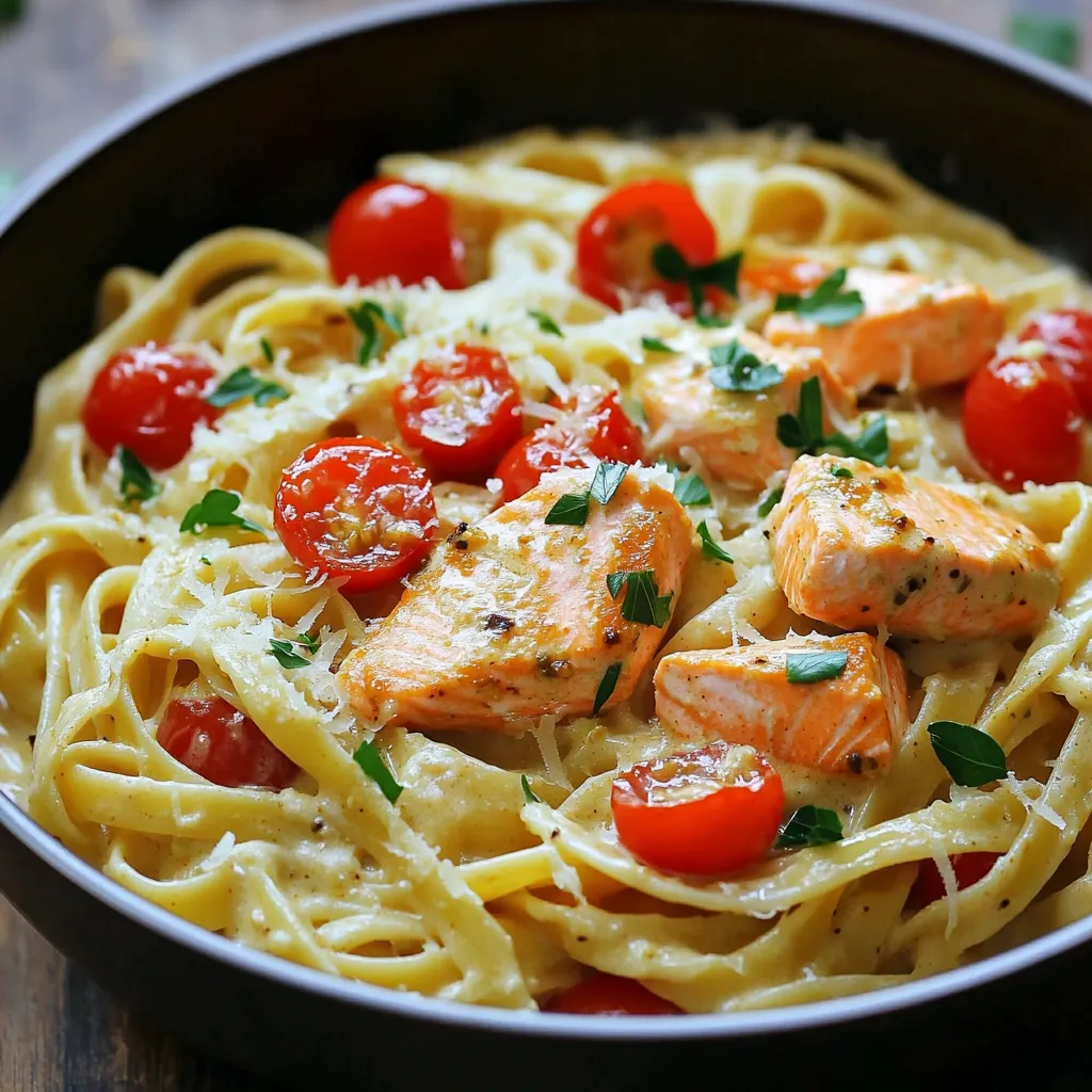 One-Pan Creamy Cajun Salmon Pasta Delight