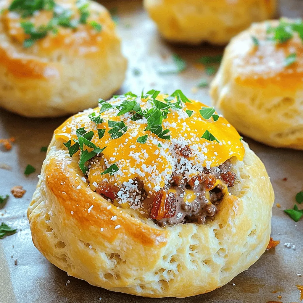 Garlic Parmesan Bacon Cheeseburger Bombs Delight