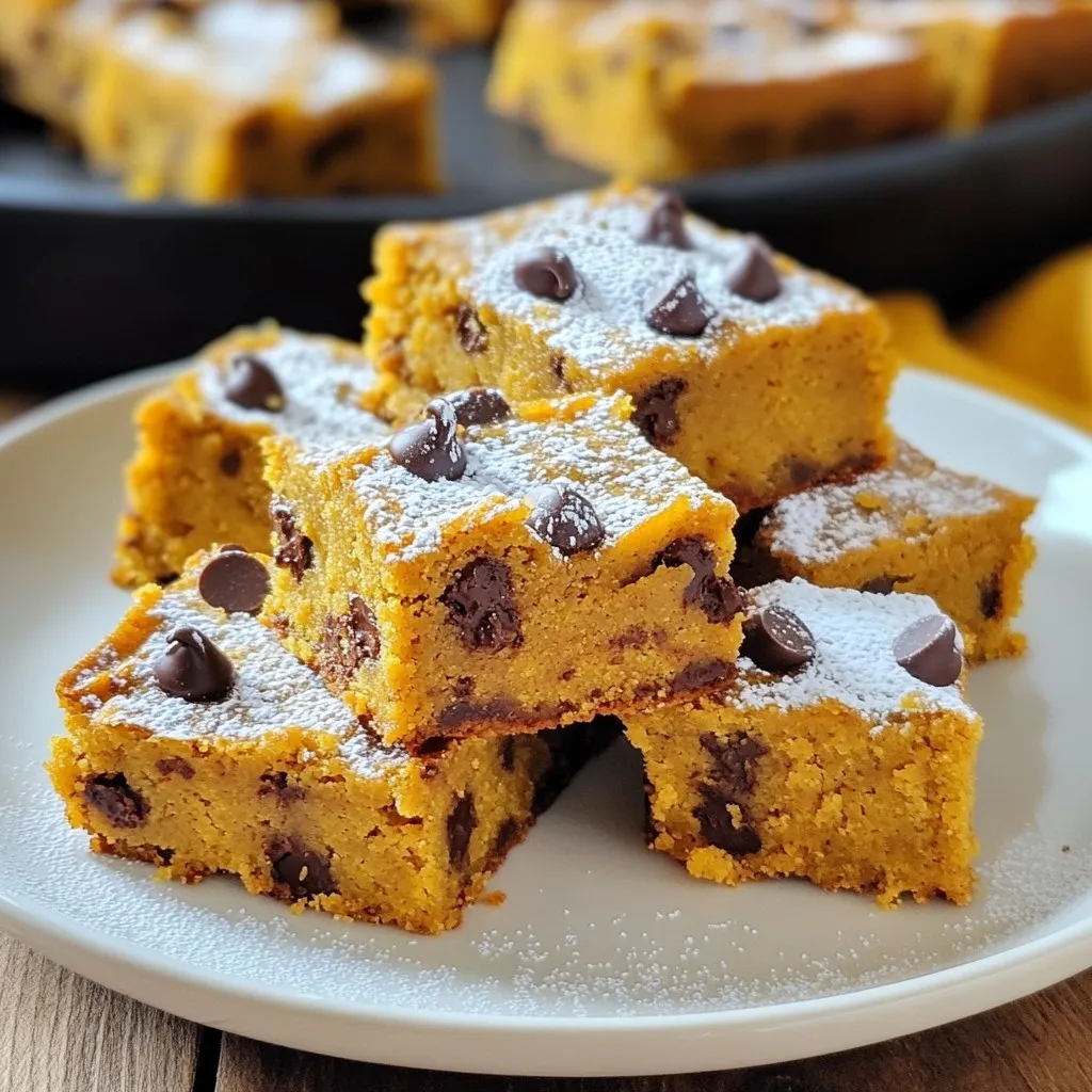 Pumpkin Chocolate Chip Blondies Delightful Fall Treat