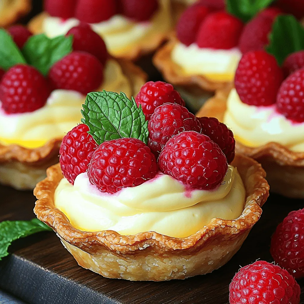 Vanilla Cream Tarts with Fresh Raspberries Delight