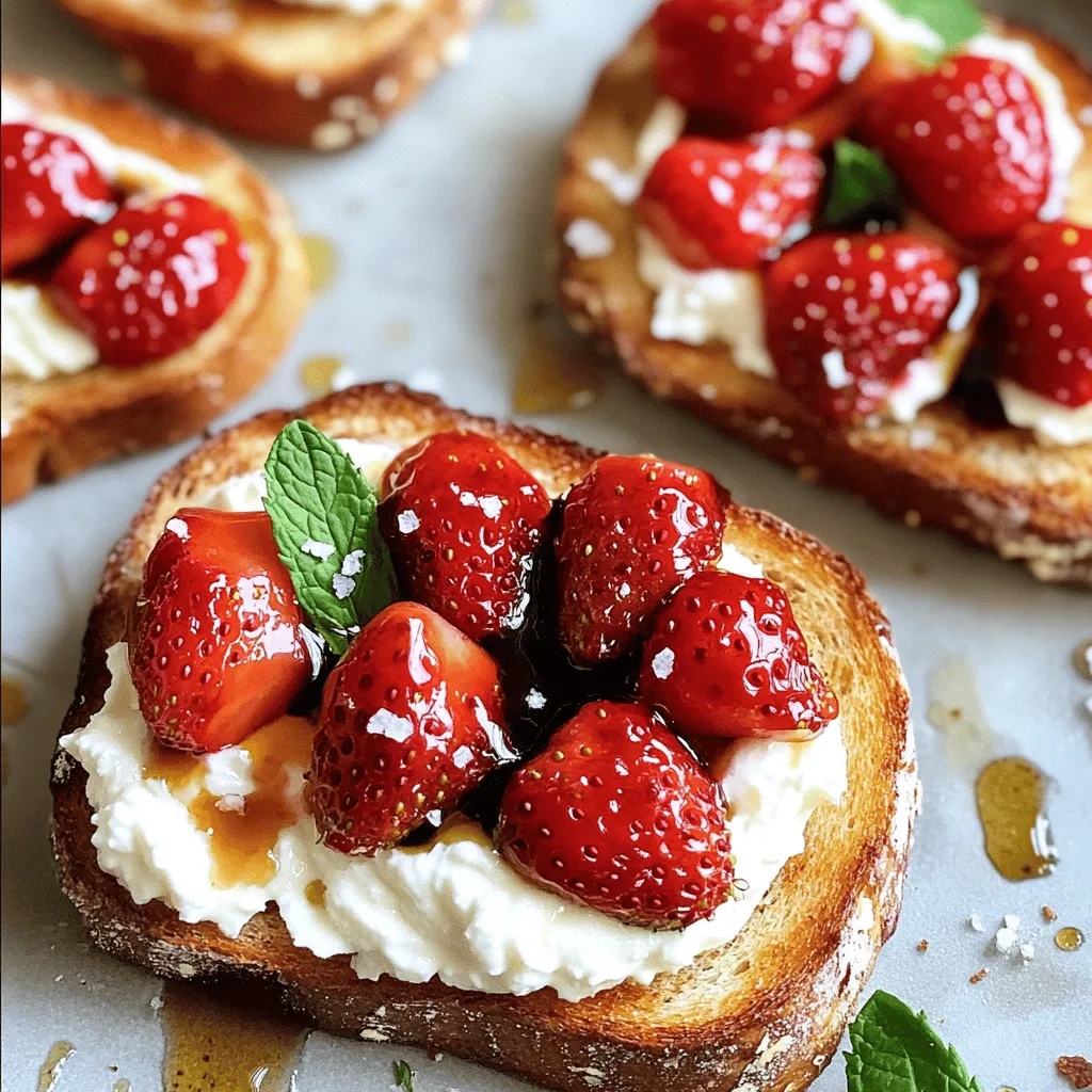 Roasted Strawberry Whipped Ricotta Toast Delight