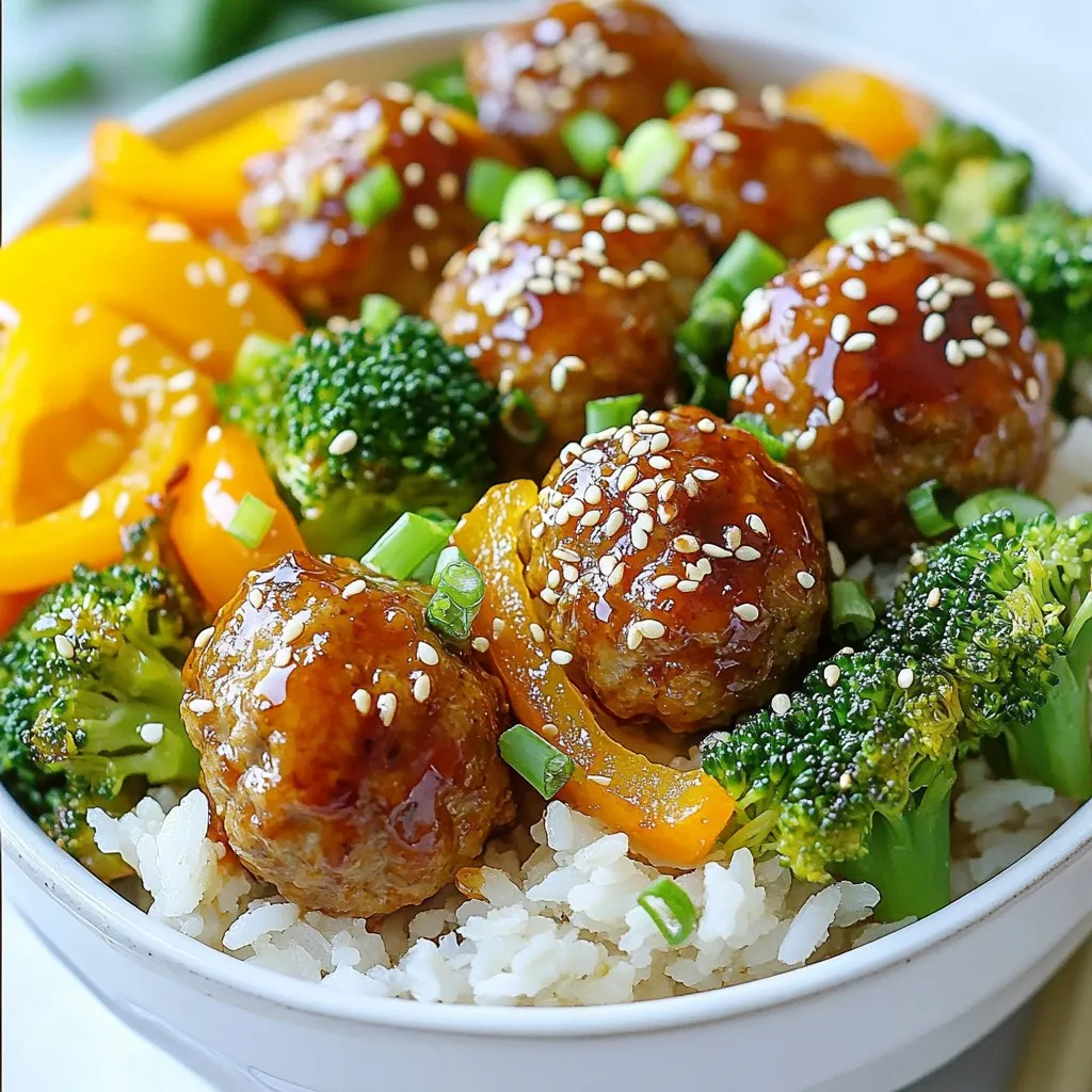 Teriyaki Turkey Meatball Bowls Savory and Simple Meal