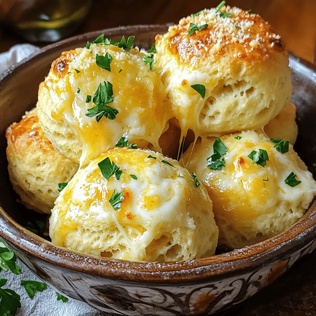 - 1 can (16.3 oz) Pillsbury Grands! refrigerated biscuits - 1 cup shredded mozzarella cheese - 1/4 cup unsalted butter, melted - 2 cloves garlic, minced - 1 teaspoon dried parsley - 1/2 teaspoon Italian seasoning - Salt and pepper to taste