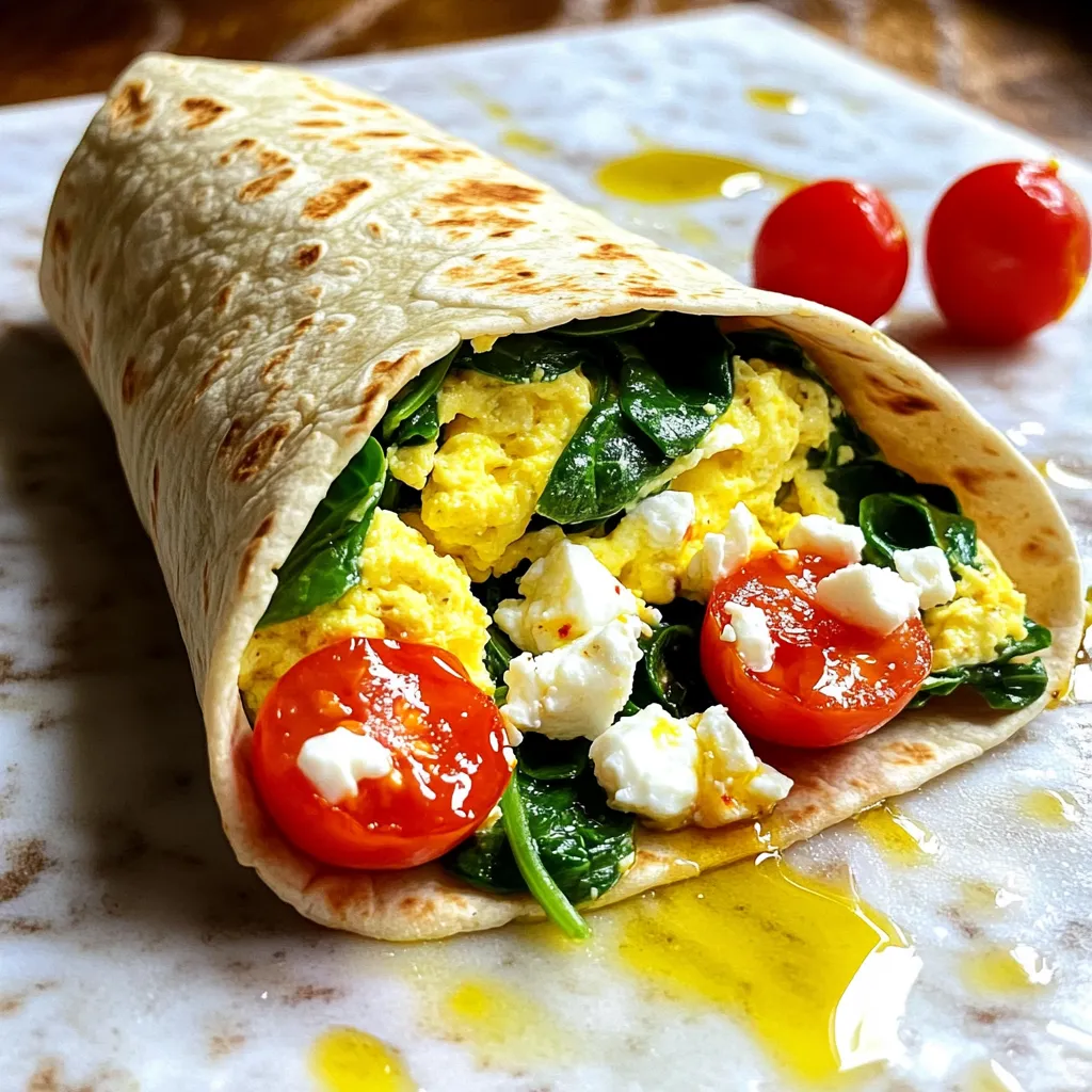 Egg White Spinach Scramble Wrap High Protein Delight