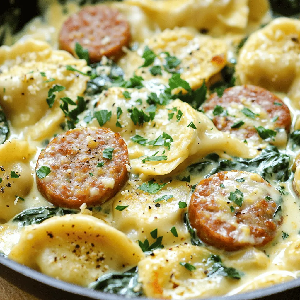 Creamy Pierogi and Turkey Sausage Skillet Delight