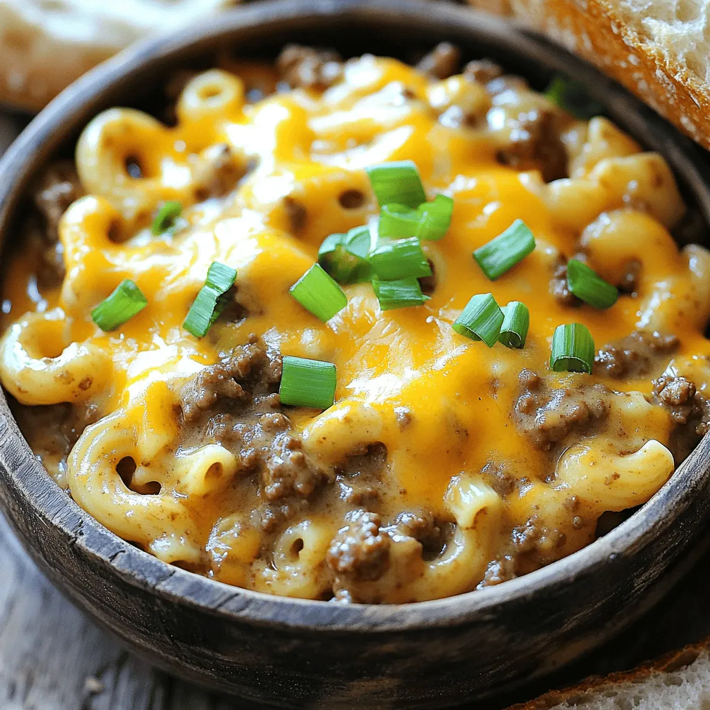 To make easy homemade hamburger helper, you need simple ingredients. Start with 1 pound of ground beef. This is the main protein in the dish. Add 1 cup of elbow macaroni for the pasta base. You’ll also need 2 cups of beef broth and 1 cup of milk. These liquids create a creamy sauce. Include 1 medium onion, finely chopped, and 2 cloves of minced garlic for flavor. Don’t forget 1 cup of shredded sharp cheddar cheese to make it cheesy. Lastly, 1 tablespoon of Worcestershire sauce, 1 teaspoon of paprika, ½ teaspoon of black pepper, and 1 teaspoon of salt round out the taste.