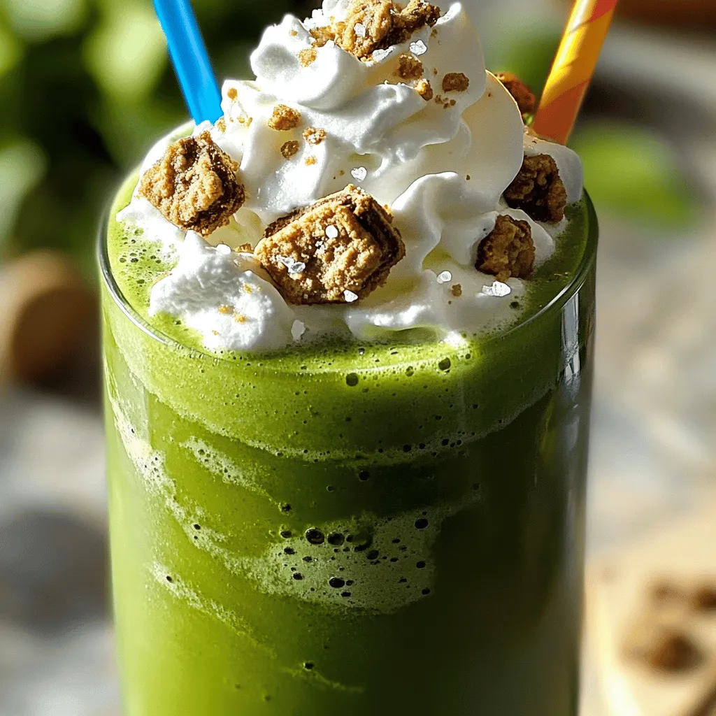 The Cookies & Cream Matcha Frappe is a fun treat. It has a mix of flavors that excite your taste buds. The main ingredients are simple yet special.