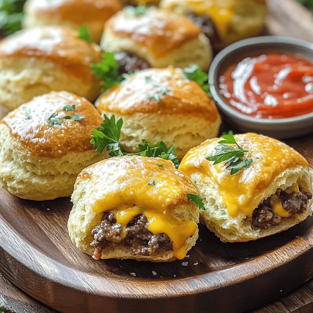 Garlic Parmesan cheeseburger bombs are tasty, cheesy burger bites. They mix ground beef with garlic and two types of cheese. The dough wraps around the filling, creating a savory stuffed burger. These bombs are great for parties or a fun family meal.