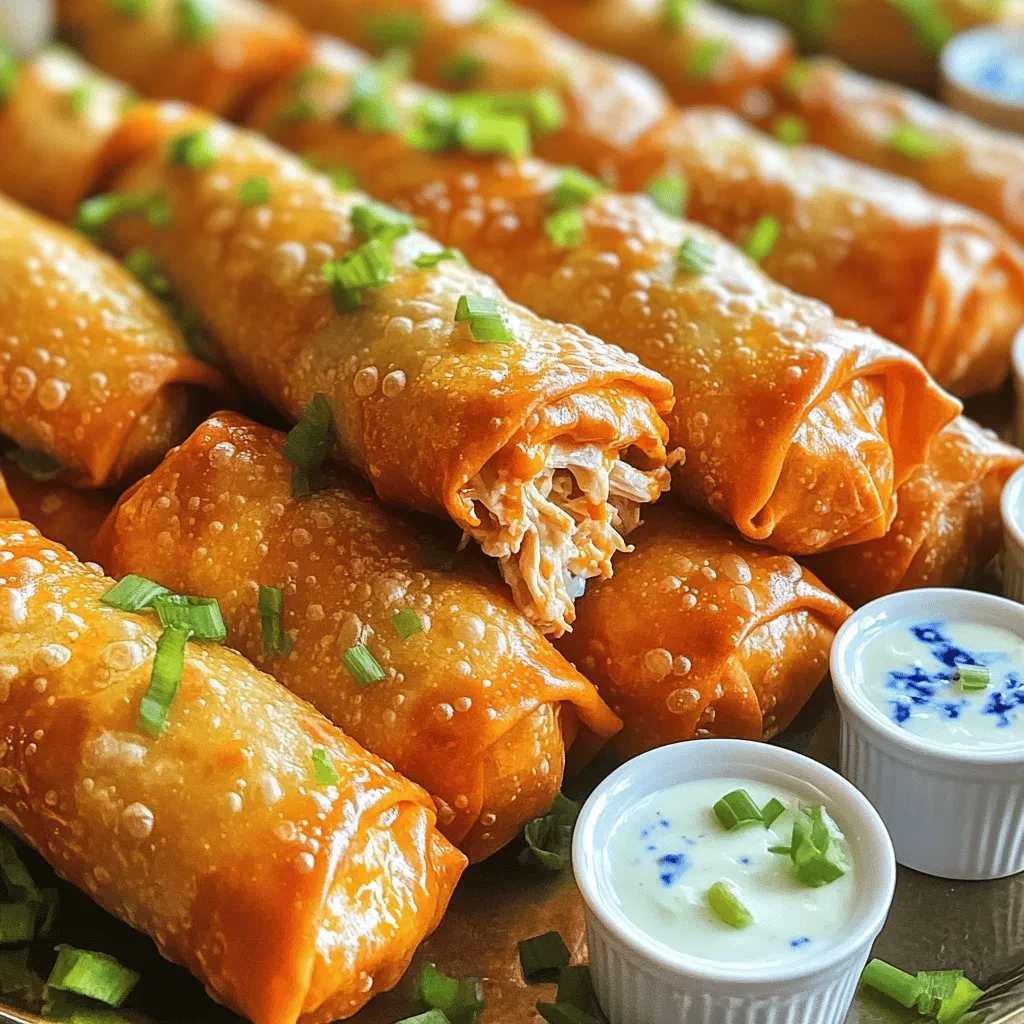 Savory Buffalo Chicken Egg Rolls Easy Snack Idea