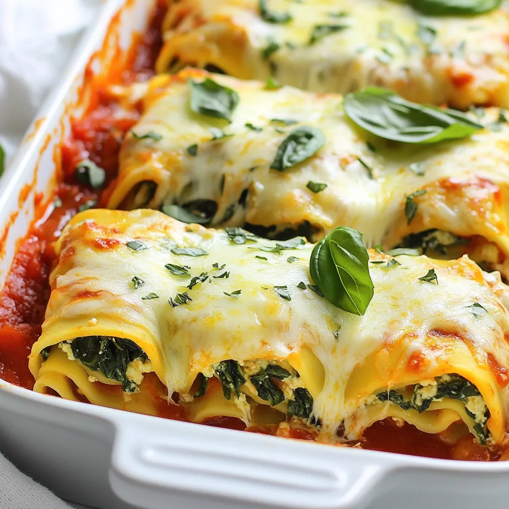 Three Cheese Spinach Lasagna Roll Ups Delightful Dish