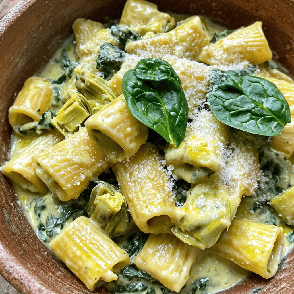Cheesy Spinach and Artichoke Pasta Creamy Delight