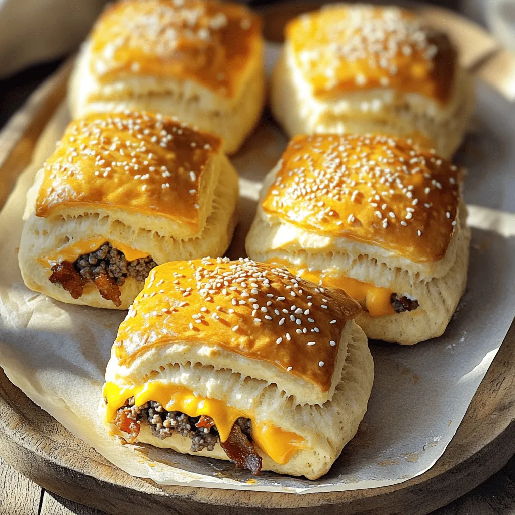 Beef bacon cheeseburger bombs are tasty treats. They combine ground beef, bacon, and cheese in a flaky biscuit. You can eat them as a snack or serve them at parties. Their fun shape and rich flavors make them a hit.