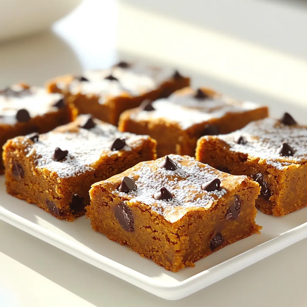 Pumpkin Chocolate Chip Blondies Irresistible Dessert Treat