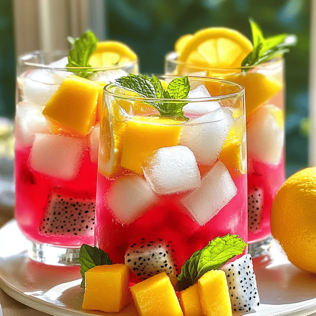 Mango Dragon Fruit Lemonade Refreshing Summer Drink