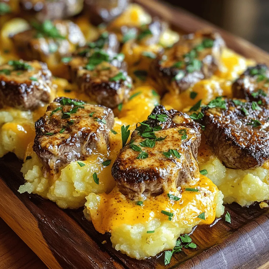 Garlic Butter Steak Bites with Crispy Cheddar Treat