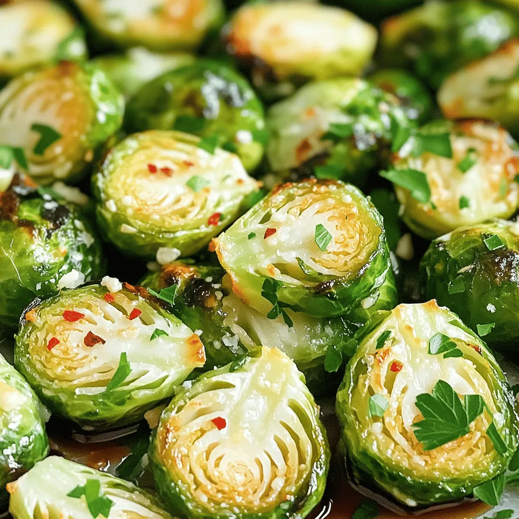 Garlic Parmesan Roasted Brussels Sprouts Flavor Boost