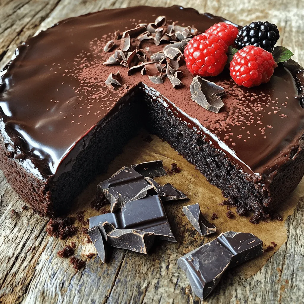 When making the Flourless Chocolate Ganache Cake, you need a few key ingredients. Each one plays an important role in creating that rich and decadent flavor. Here’s what you will need:
