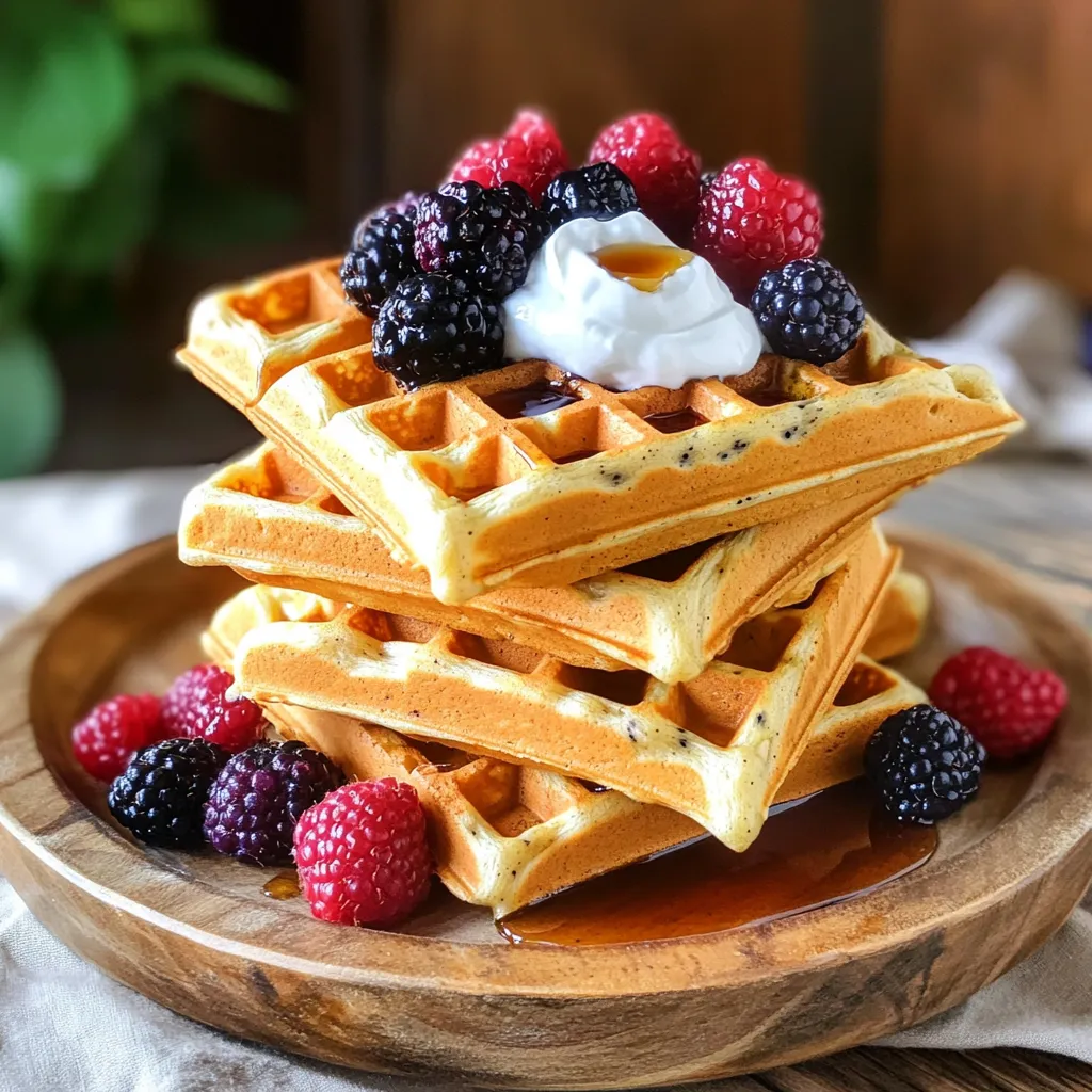 Vanilla Bean Protein Waffles Healthy Breakfast Option