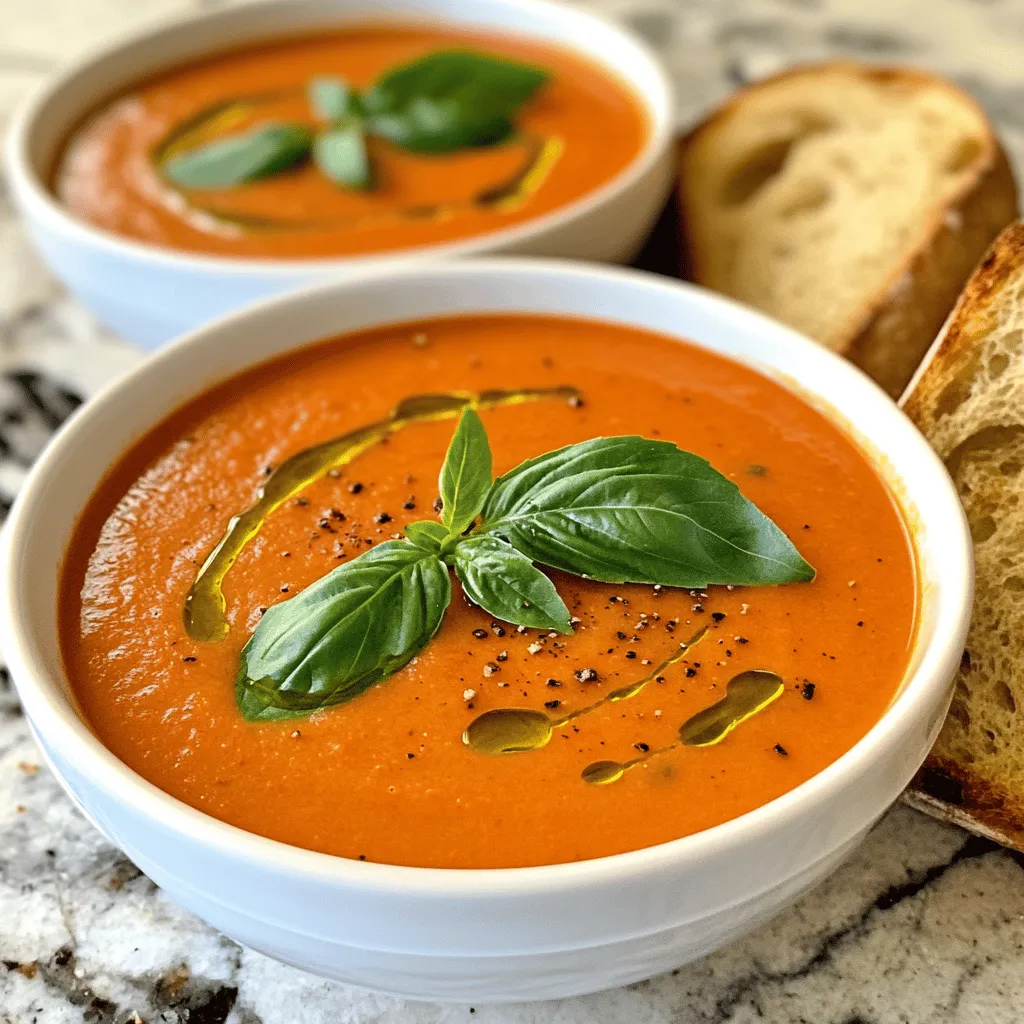 For a rich and creamy tomato basil soup, you will need: - 2 tablespoons olive oil - 1 medium onion, chopped - 3 cloves garlic, minced - 2 cans (14 ounces each) diced tomatoes, with their juice - 1 teaspoon sugar (optional, to balance acidity) - 2 cups vegetable broth - 1 cup fresh basil leaves, chopped - 1 cup heavy cream (or coconut cream for a dairy-free option) - Salt and pepper to taste - Fresh basil leaves for garnish
